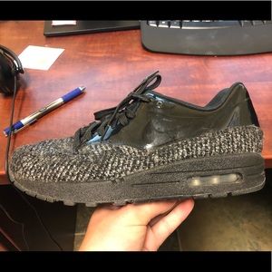 Women Air Max 1 VT Black Metallic Silver QS Wool